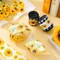 36 Yard Sunflower Wired Edge Ribbon 6 Roll 2.5 Inch Buffalo Plaids Flower Fabric Ribbon Spring Summer Floral Decorative Craft Ribbon